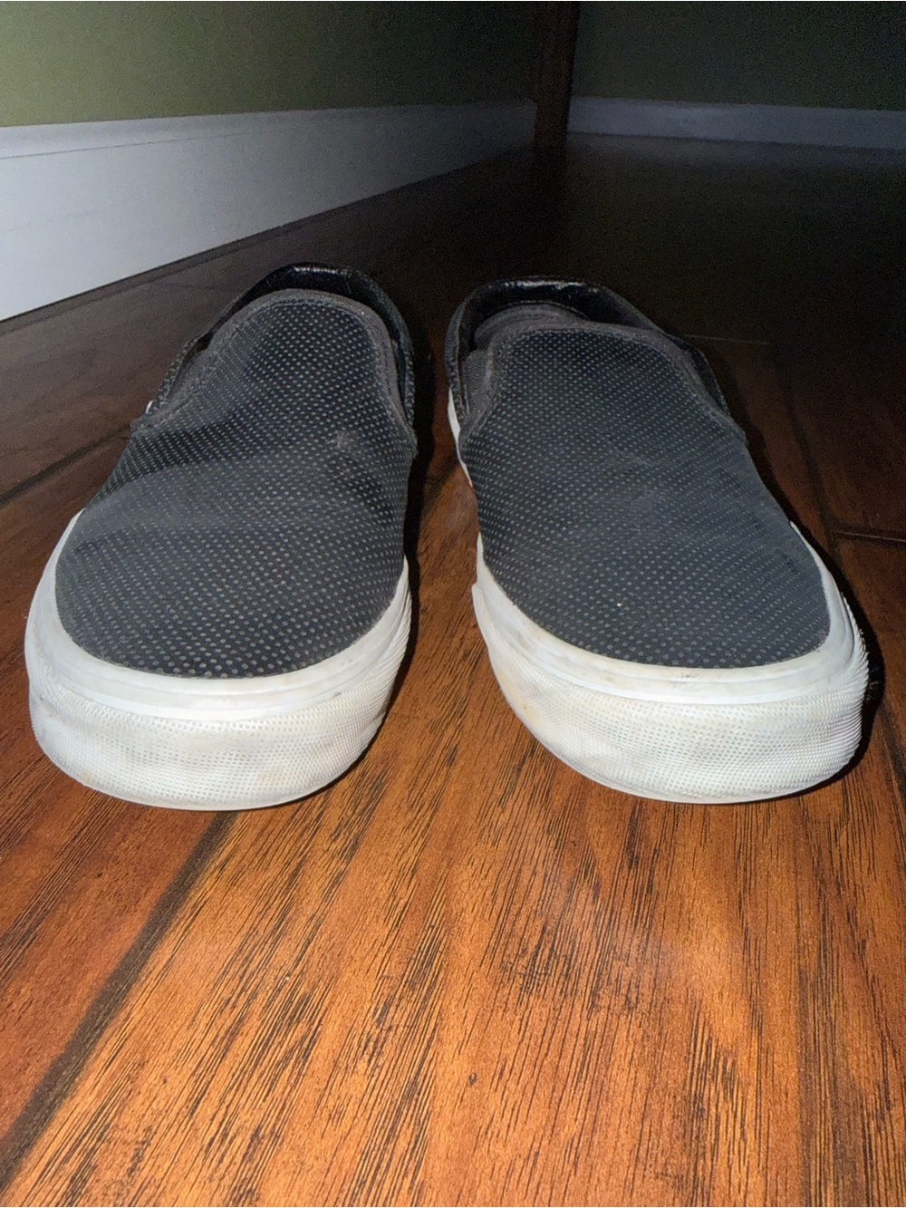 Vans Women's Black Slip-On Sneakers with White Sole